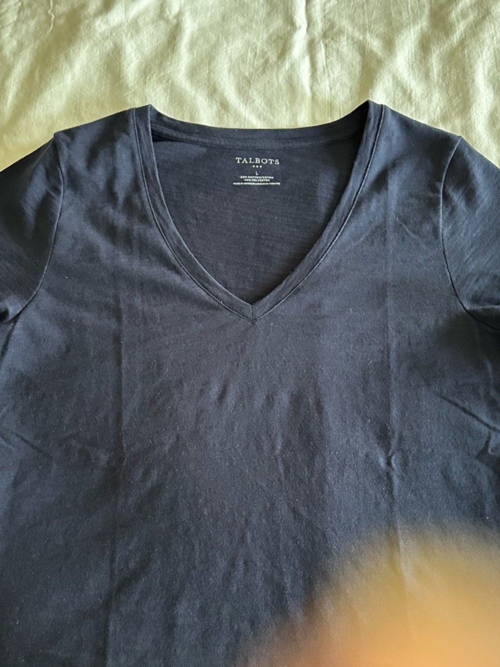 Talbots Navy V-Neck Short Sleeve Tee